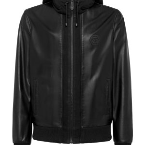 Soft Lederjacke schmale Passform ikonische Plein 7676736274492
