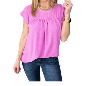 Airflow Babydoll Top in Magenta 7766598647868