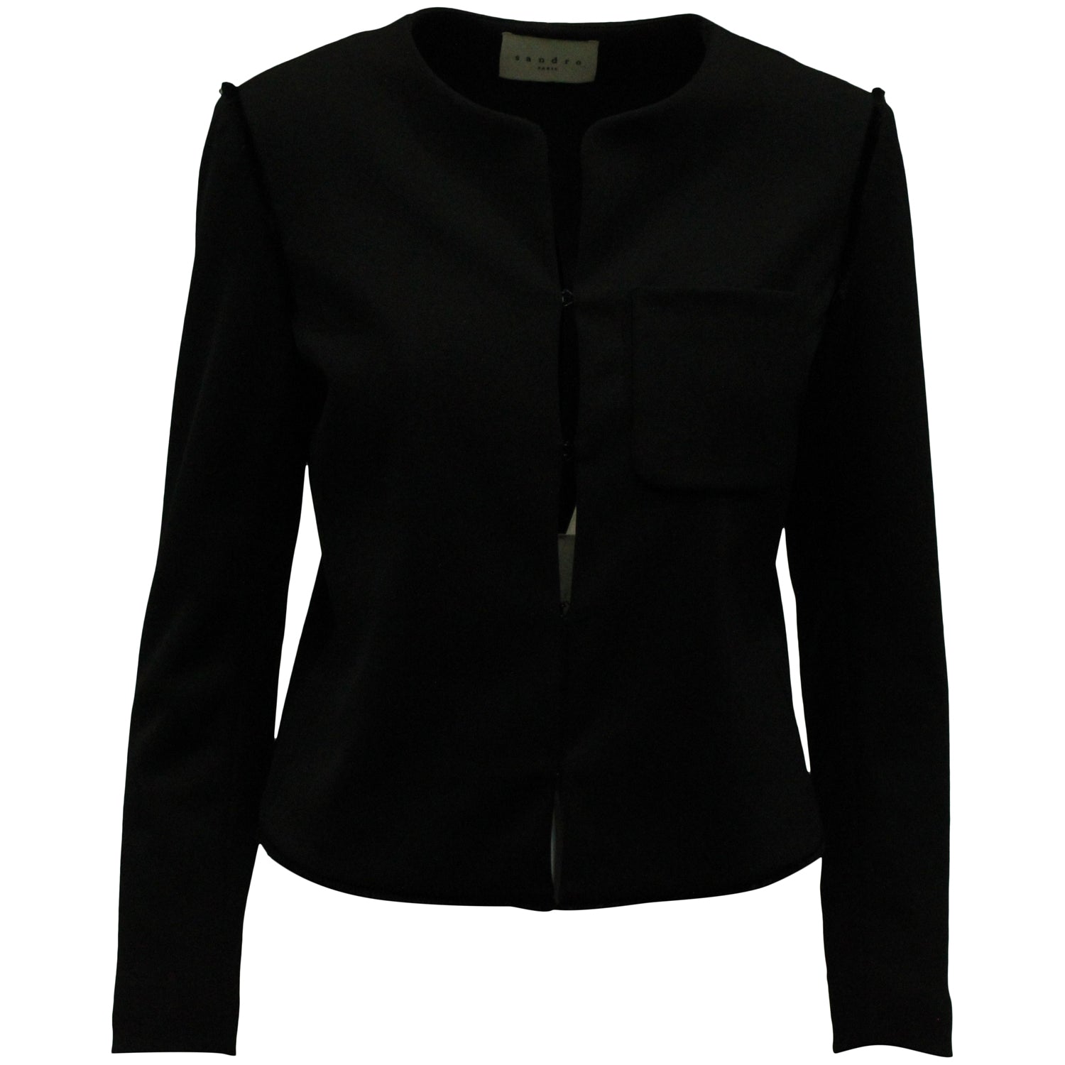 Sandro Paris Full-length Sleeves Jacke aus schwarzer Wolle 7833153634364