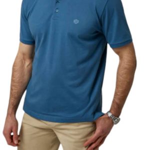 Fritton Pique Polo in mid blue