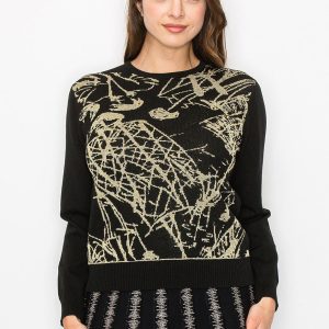 Noir & Gold moderner klassischer Strickpullover 7832922456124