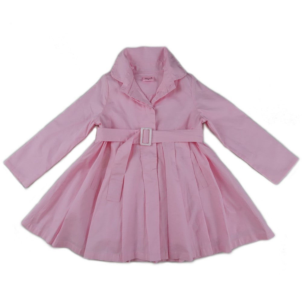 Windabweisender, faltbarer Mantel mit Gürtel für Mädchen, Rosa, S (9–24 Monate)–XL (6–8)