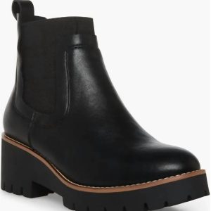 Damen Dyme wasserdichte Stiefel in schwarzem Leder 7803940470844