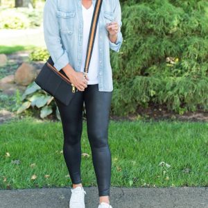 Kunstleder-Leggings in Schwarz 7287460823100