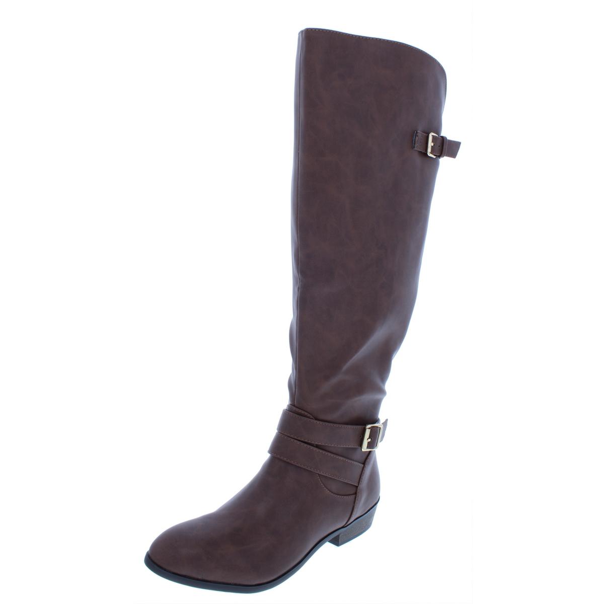 Carleigh Wide Calf Kunstleder Reitstiefel