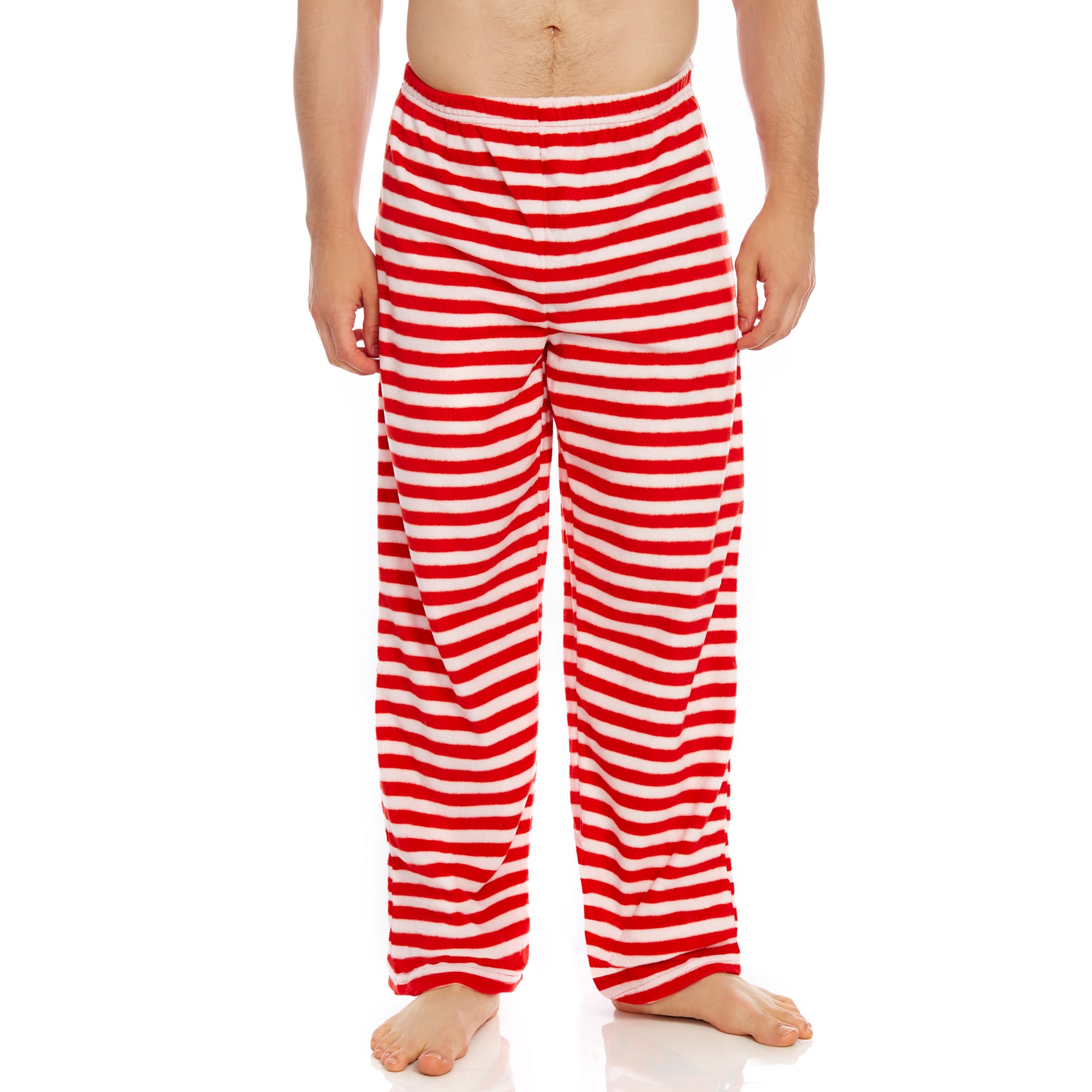 Christmas Herren Fleece Pyjama Hose gestreift