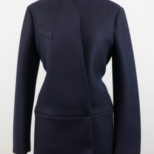 Langer Mantel aus blauer Kaschmirmischung