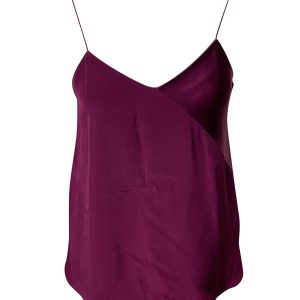 Tibi V-Ausschnitt rutschen oben in lila Seide 7766517514300