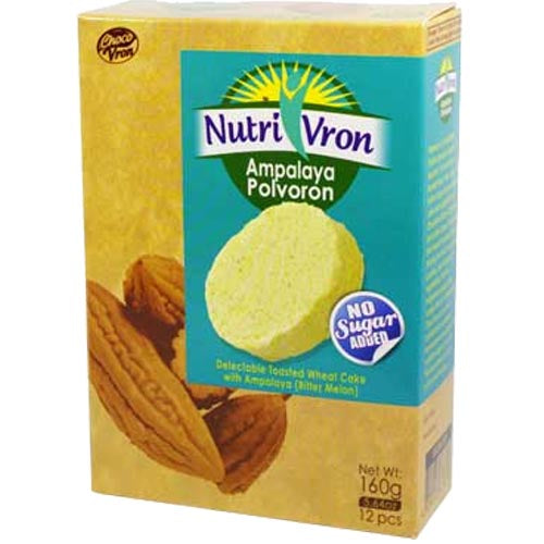 Chocovron – Nutrivron – Ampalaya Polvoron – köstlicher gerösteter Weizenkuchen mit Ampalaja (bittere Melone) – 12 Stück – 160 g