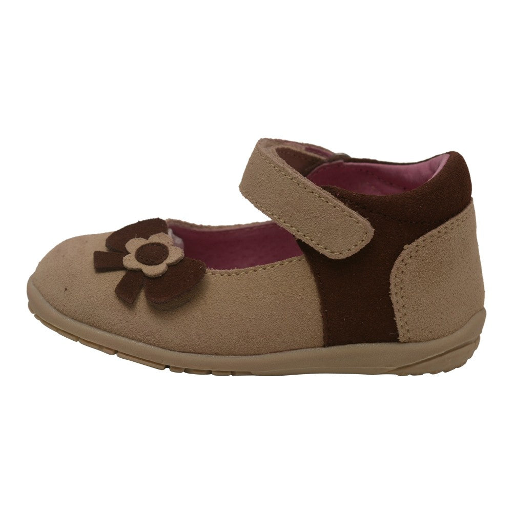 Baby Mädchen Creme Nubuck obere Blume Schleifendetail Mary Jane Schuhe 3-4 Baby