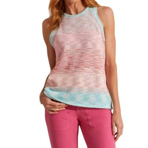Ärmelloses U-Ausschnitt-Pullover-Tanktop in Pastell