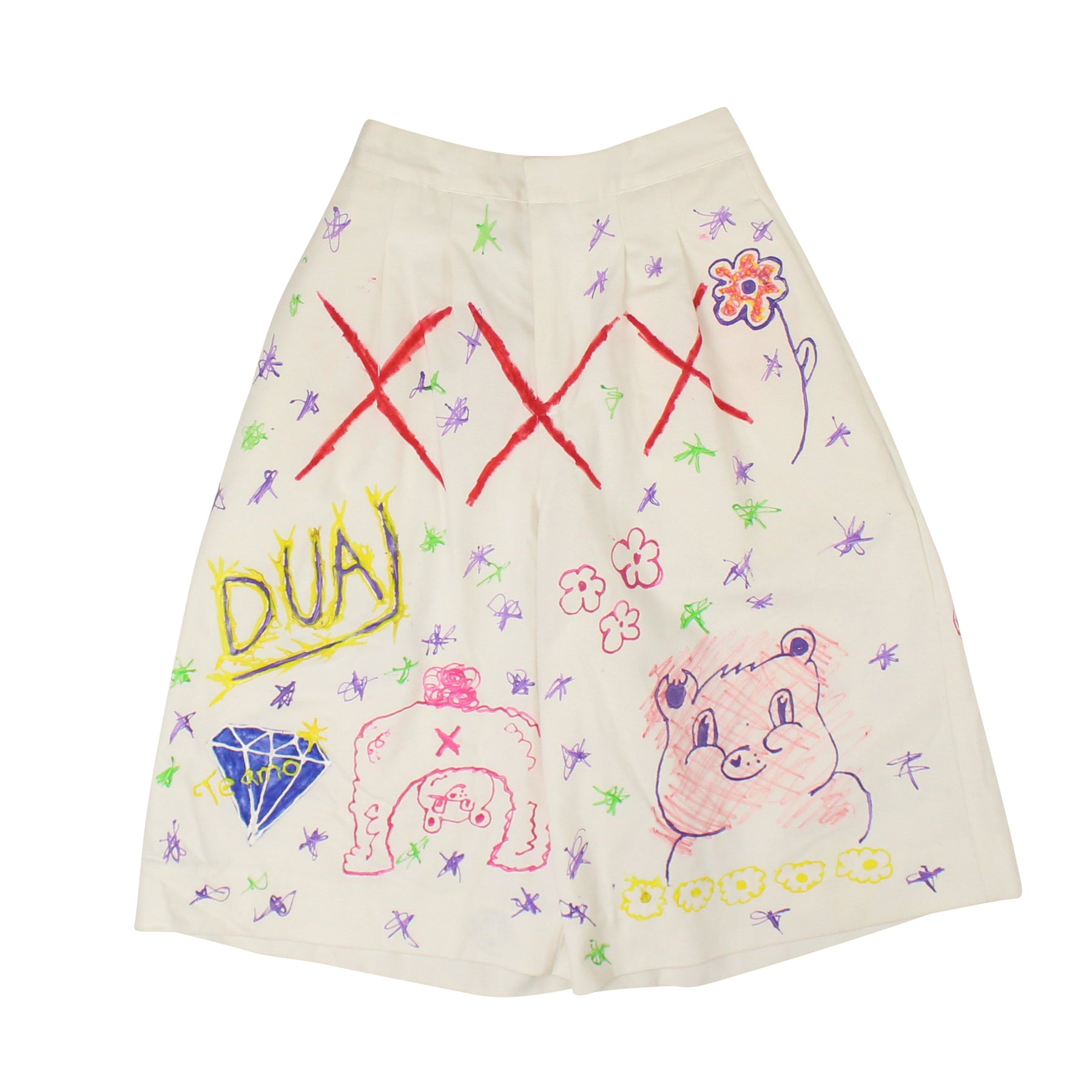 weiße Turbo-Puffy Shorts