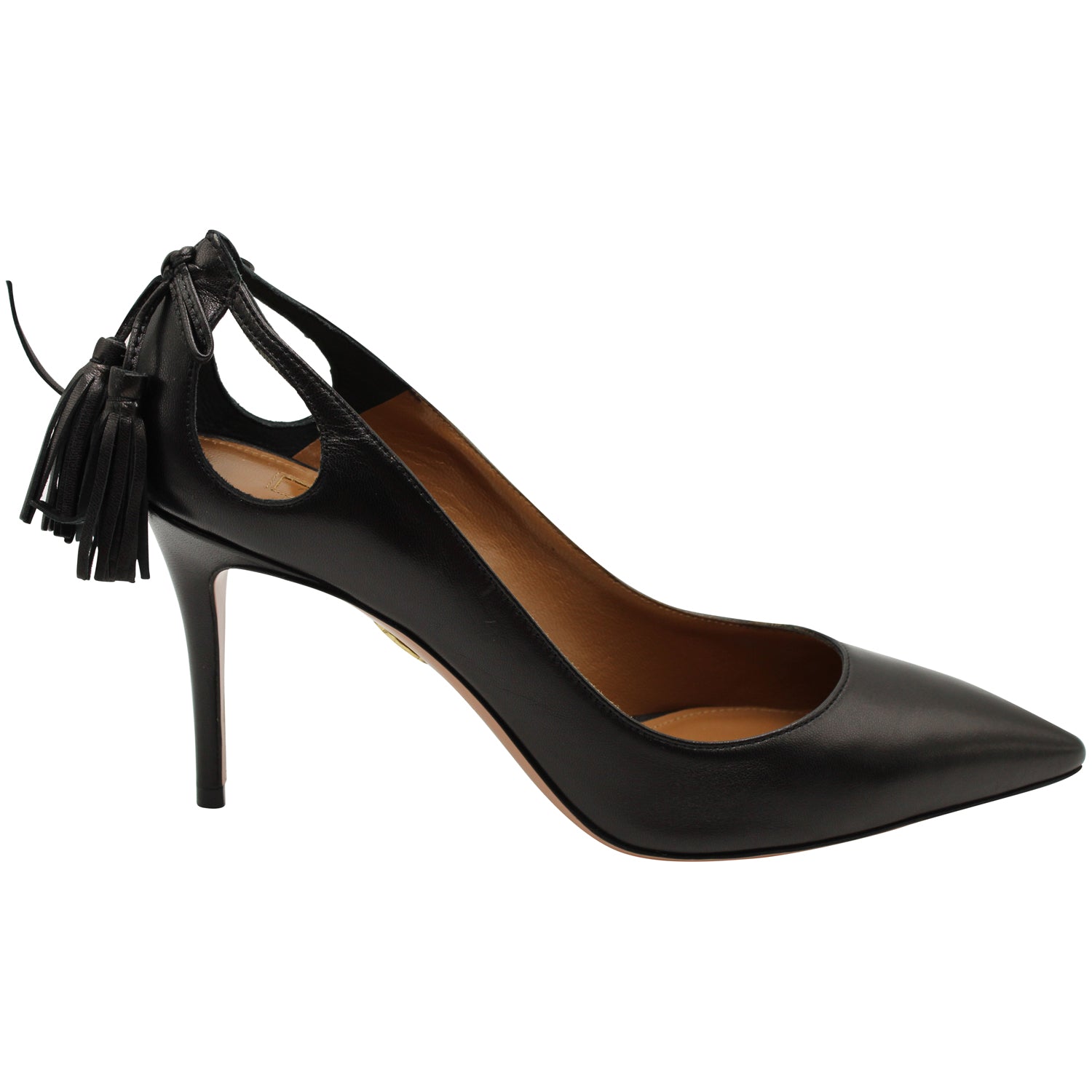 Aquazzura Forever Marilyn 85 Pumps aus schwarzem Leder 7703689396284