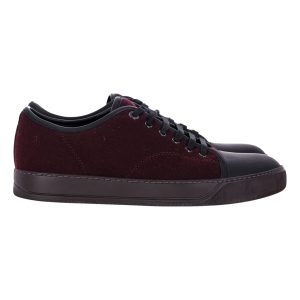 Lanvin DBB1 Matte Kappe Zehen Low Top Sneaker in Burgund Wildleder 7748722917436