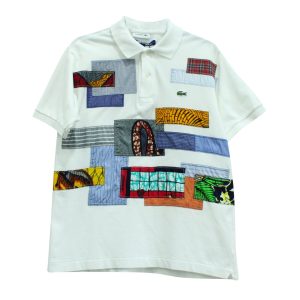 Junya Watanabe x Lacoste Patchwork Polo aus weißer Baumwolle 7833150881852