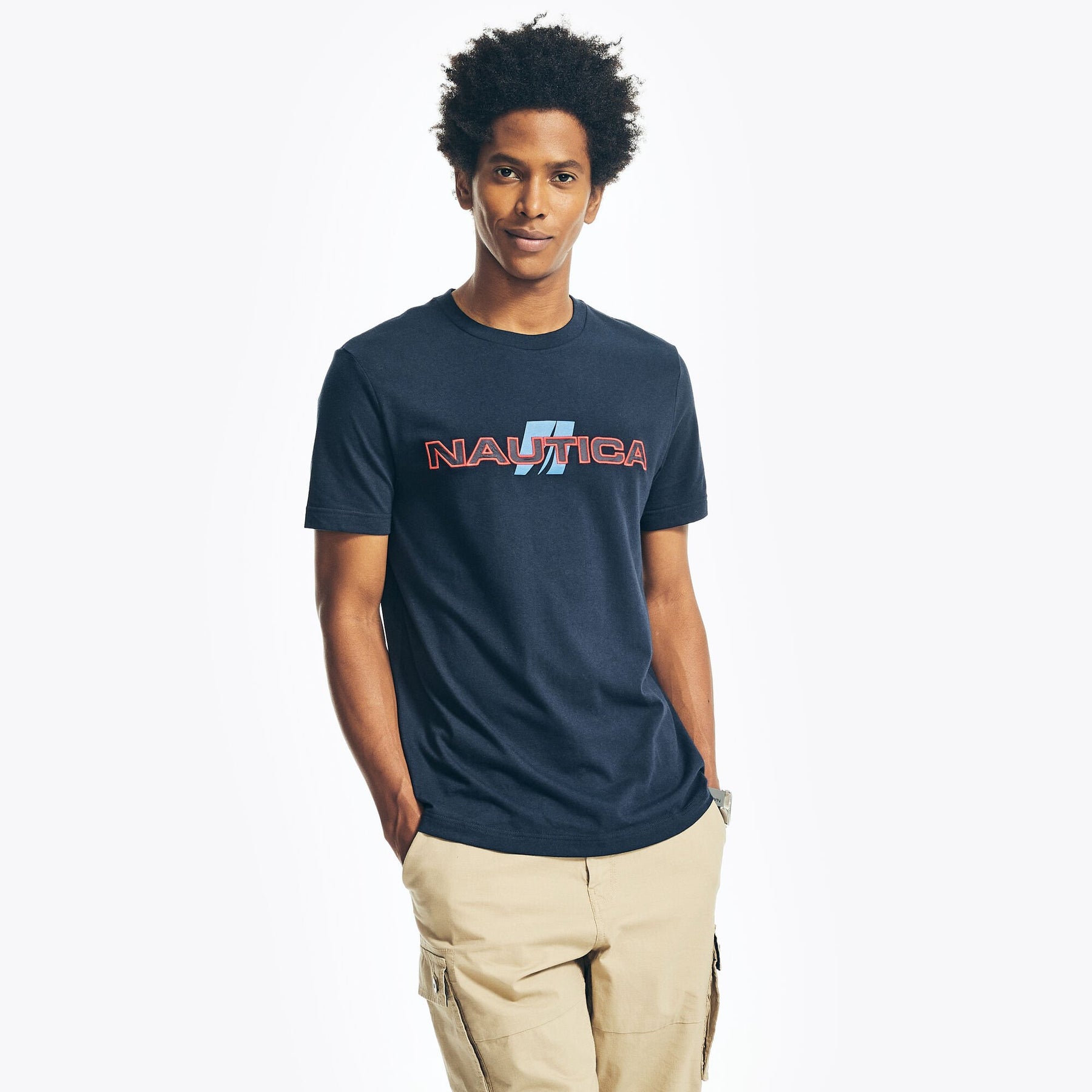 Nautica Nachhaltig gefertigtes Herren-T-Shirt mit Logo-Grafik