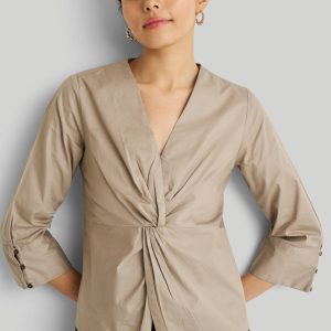 vorne Twist Top in ecru