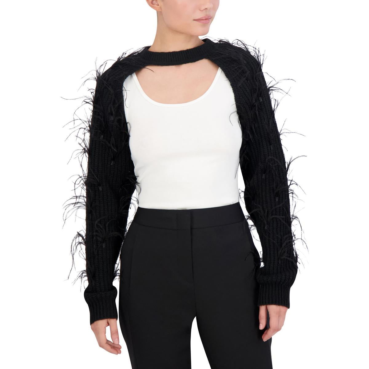 Rundhalspullover mit zuckendem Pullover