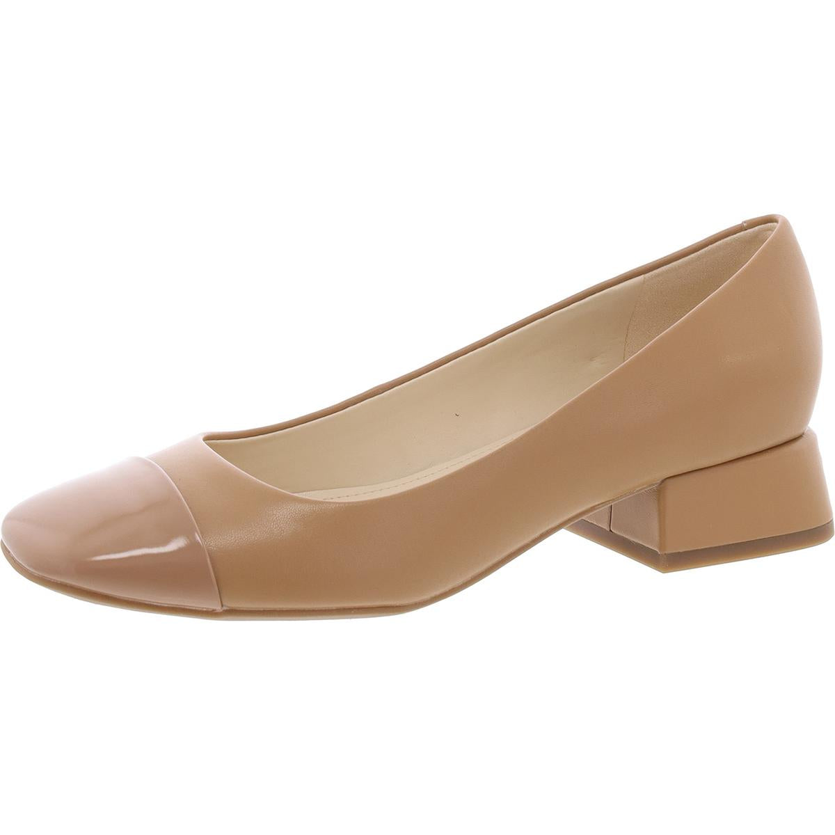 Sophe-Loafer-Heels aus Kunstleder mit Lackbesatz