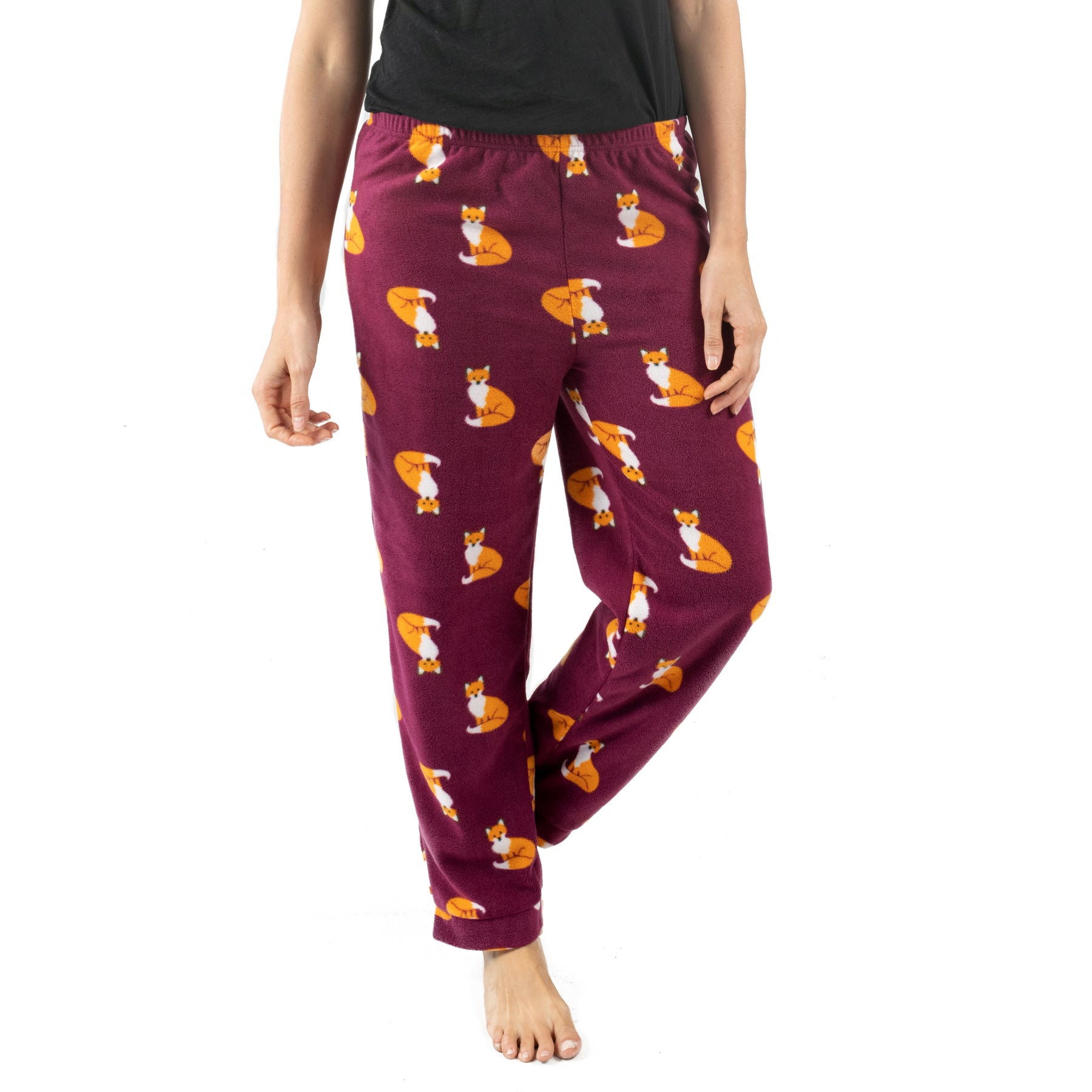 Damen Fleece Pyjama Hosen Fuchs