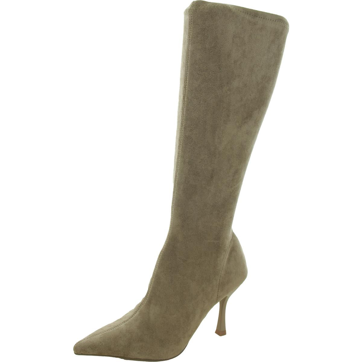 Drea Velourslederimitat hohe kniehohe Stiefel