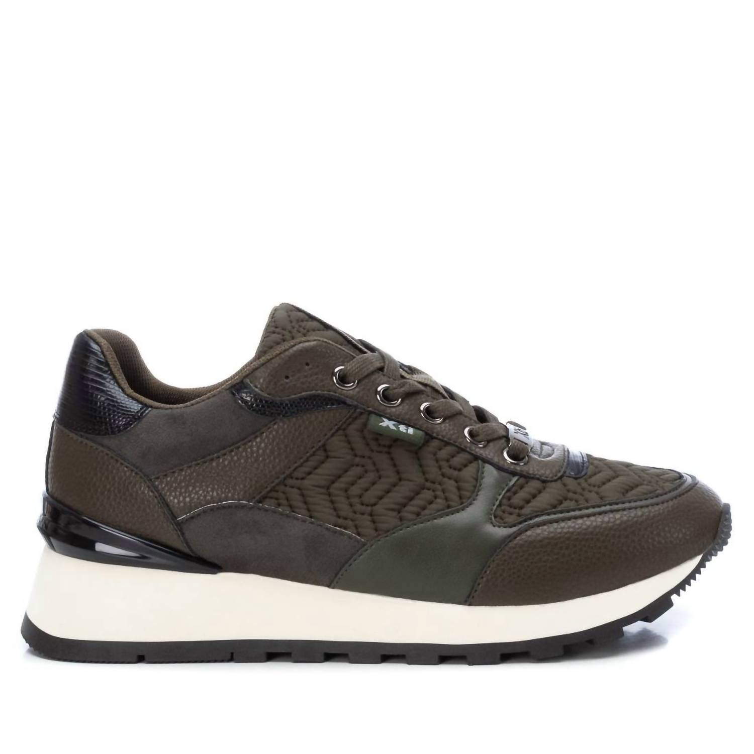 Damen gepolsterte Textil Sneakers in khaki 7764975616060