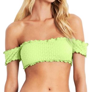 Off The Shoulder Bikini Top in Meer Neon grün 7676624797756