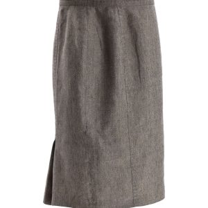 Max Mara Midirock aus grauem Leinen 7766688628796