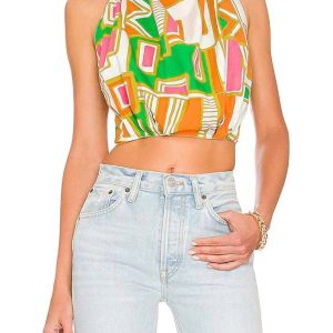 highneck backless top in solstice