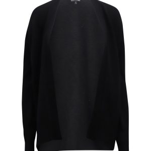 Theory Oversized Kaschmir offene Front Strickjacke in schwarzer Wolle