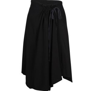 Ann Demeulemeester Drawstring Gathered Rock aus schwarzer Wolle 7748694704188