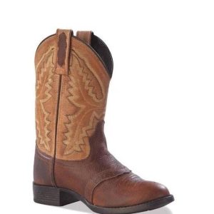 Kinder runde Zehen Cowboy Stiefel – mittlere Breite in braun