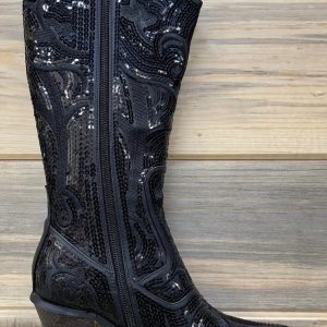 Tall Sequin Stiefel in schwarz