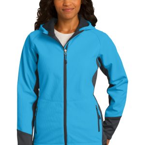 Port Authority Softshelljacke mit vertikaler Kapuze für Damen. L319