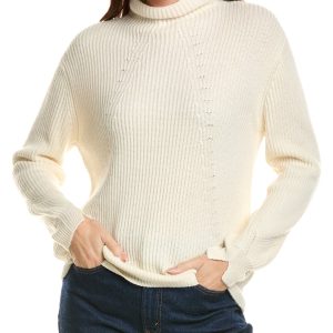 Forte Kaschmir geformt Rippentrichter Hals Wolle & Kaschmir-Bleder Pullover