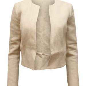 Theory Cropped Jacke aus creme Nylon 7765038202940