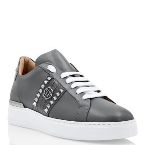 Leder lo-top Sneakers Unterschrift