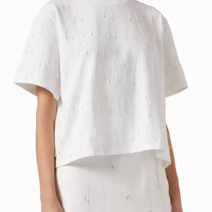 Amaru verziertes T-Shirt in Weiß 7732546928700