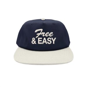 Herren zwei Ton kurze Krempe Snapback Hut in Marine / Knochen