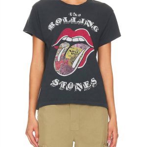 Rolling Stones Ticket Fill Tongue Tour Abschlag in Vintage schwarz 7704737480764