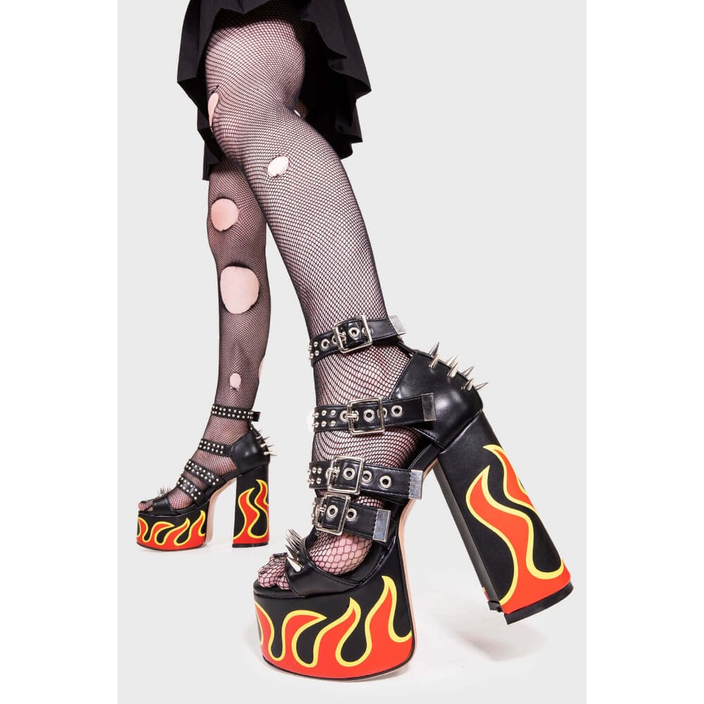 Lamoda Revin Platform Sandale schwarze pu/flame lms-195 Damen