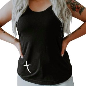 Jesus Has My Back Tank Top in Schwarz 7803921596476