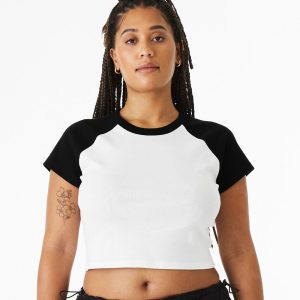 BELLA + CANVAS Damen Mikro Rippen Raglan Baby Tee BC1201
