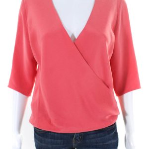 PERI.A Damen Seide v Hals geben Bluse rosa – 7833666551868