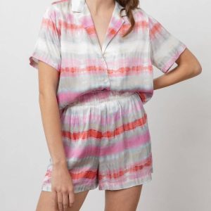 Maui Coral Waves Top in Coral rosa