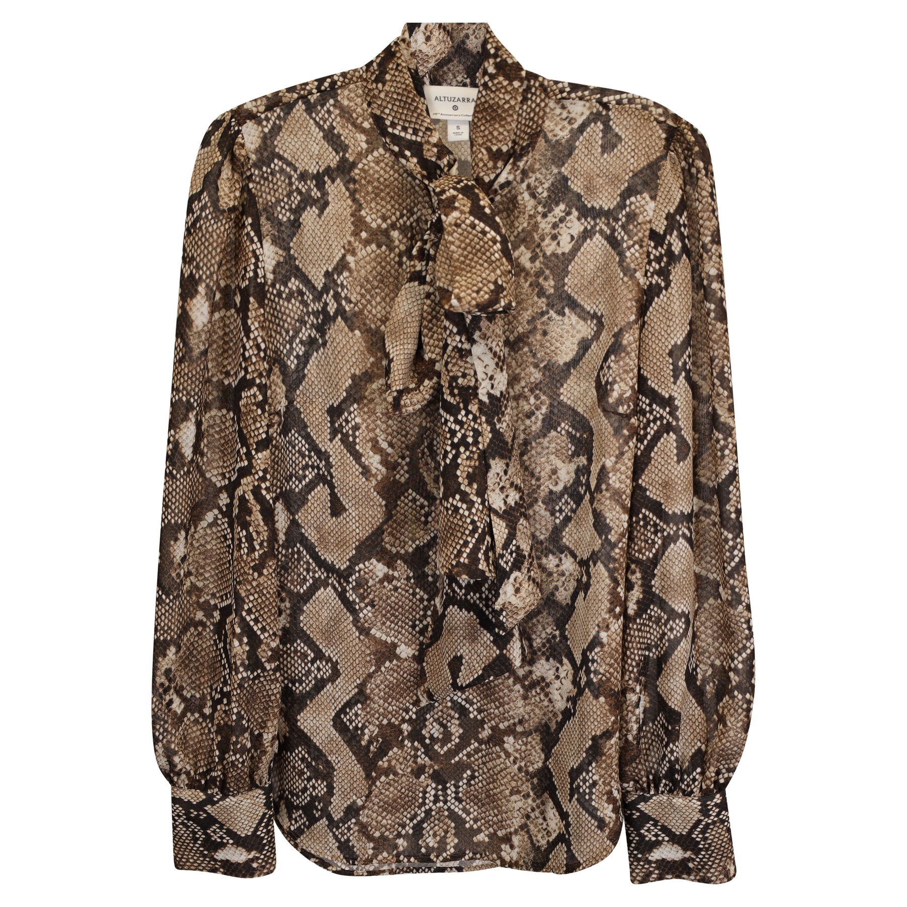 Altuzarra Button-Up Top in Seiden-Tierdruck 7748643586108