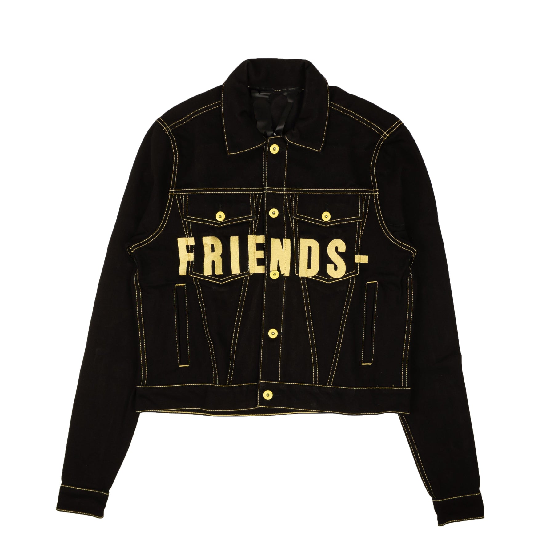 Vlone Friends Jeansjacke – Schwarz/Gelb