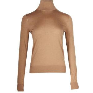 Theory Turtleneck Pullover aus brauner Regalwolle 7748692410428
