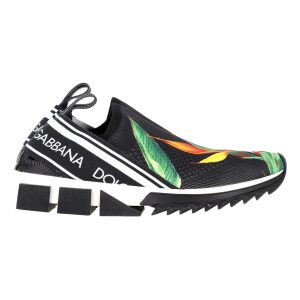 Dolce & Gabbana Sorrento ‘Bird of Paradise’ zum Hineinschlüpfen Turnschuhe in schwarzem Stretch Mesh Canvas 7748734255164