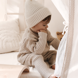 Chunky Rib Leggings Beige